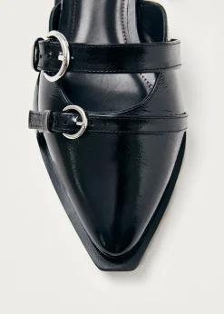 Thalara Onix Schwarze Leder Ballerinas