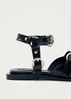 Thalara Onix Schwarze Leder Ballerinas