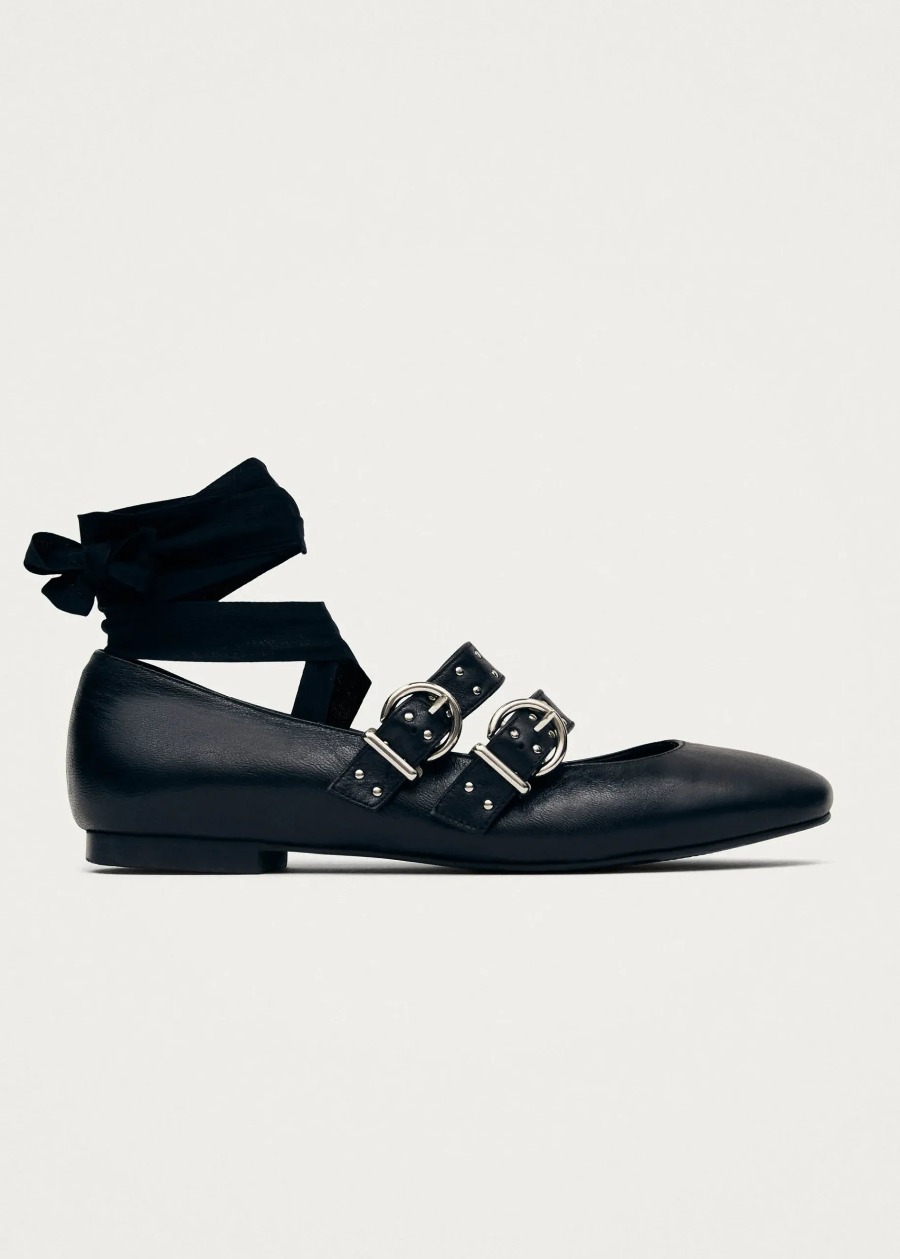 Thekla Schwarze Leder Ballerinas
