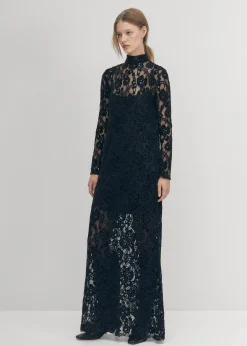 Tiban-Spitzen-Schwarzes Kleid