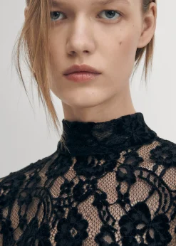 Tiban-Spitzen-Schwarzes Kleid