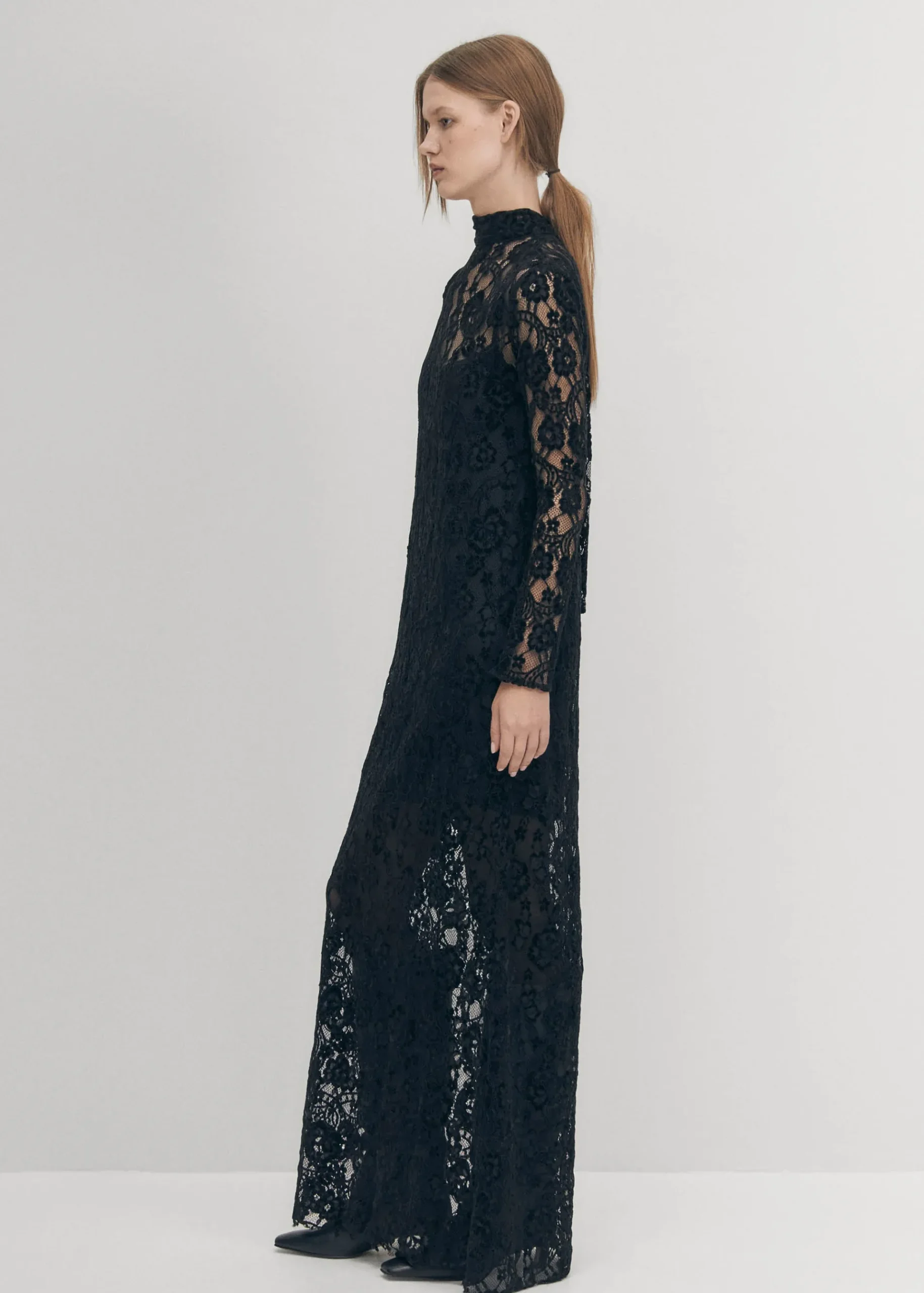 Tiban-Spitzen-Schwarzes Kleid