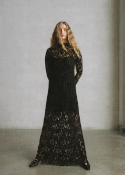 Tiban-Spitzen-Schwarzes Kleid
