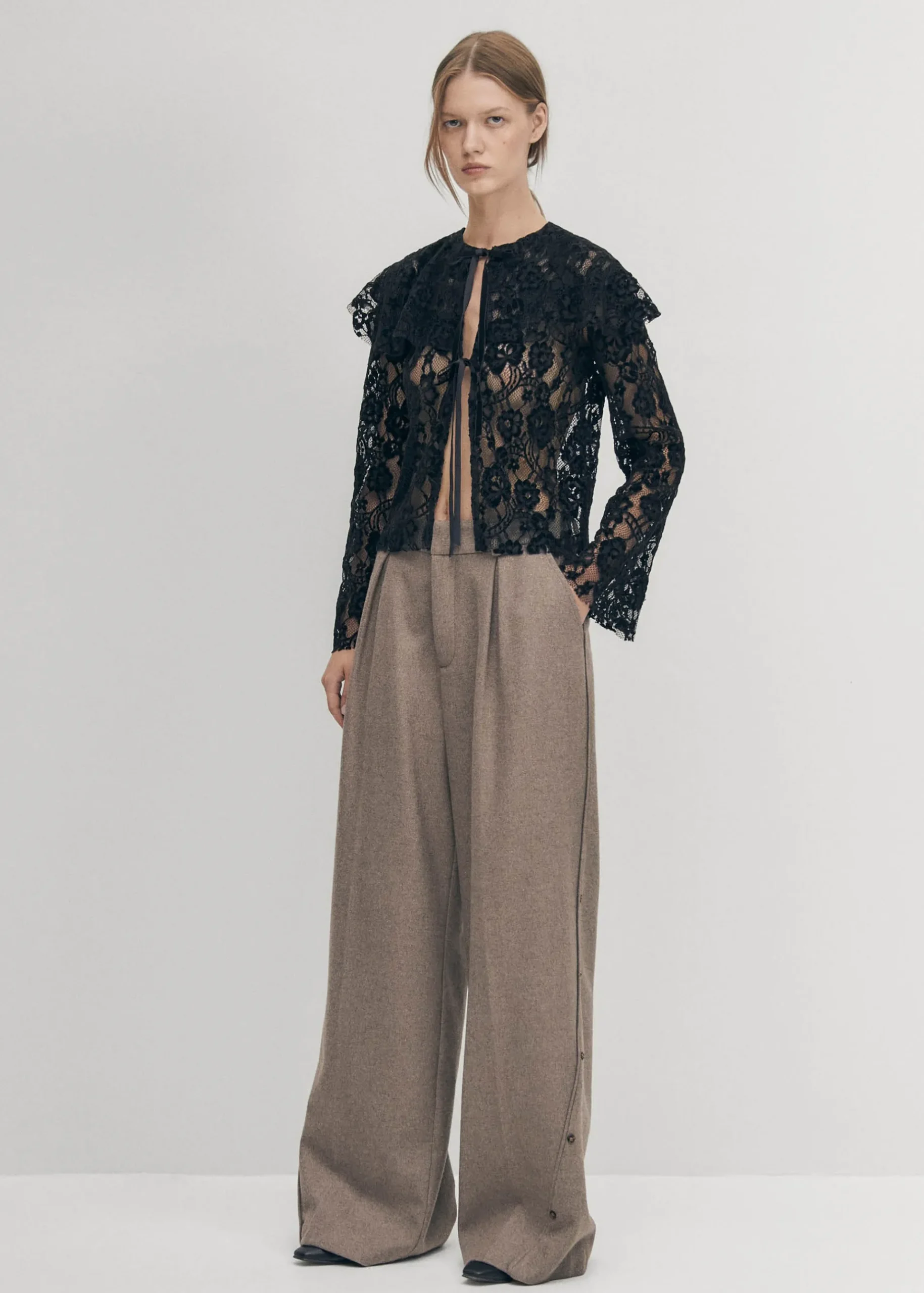 Tolpa Lace Schwarz Bluse