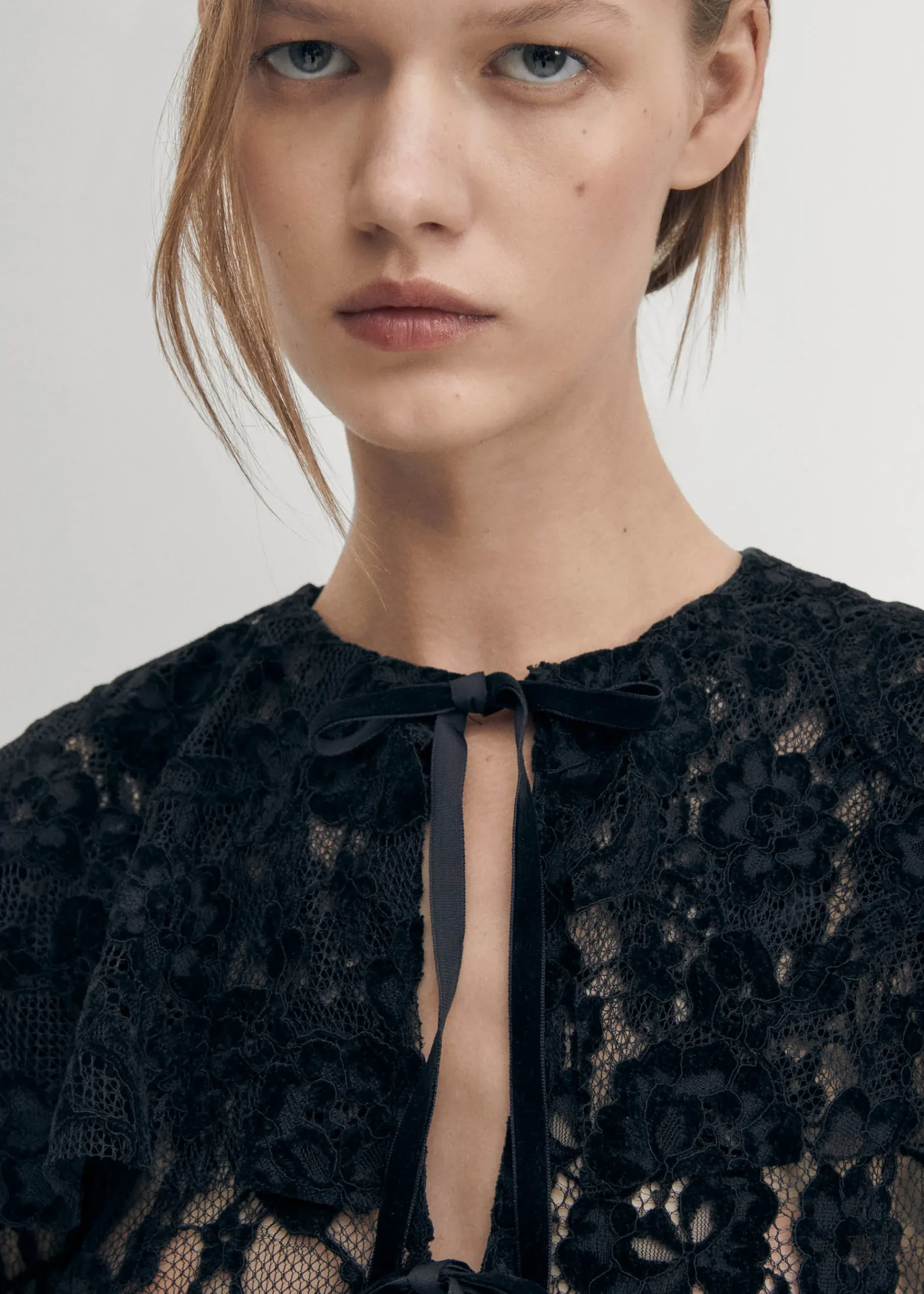 Tolpa Lace Schwarz Bluse