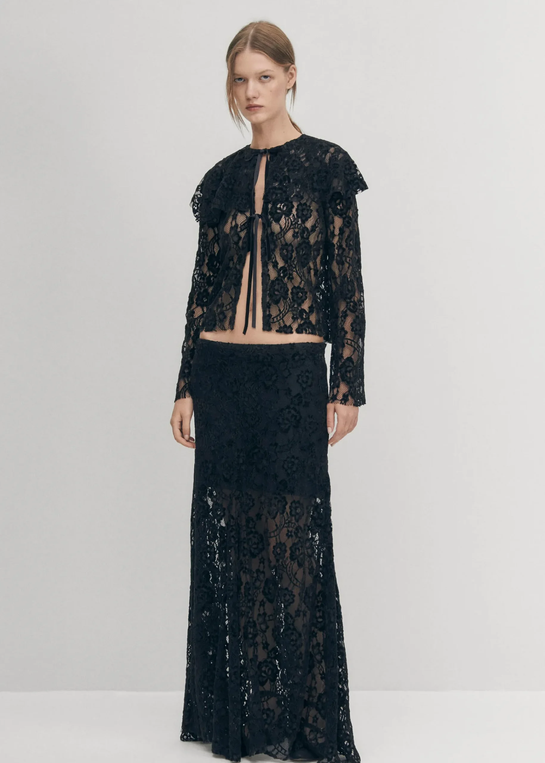 Tolpa Lace Schwarz Bluse
