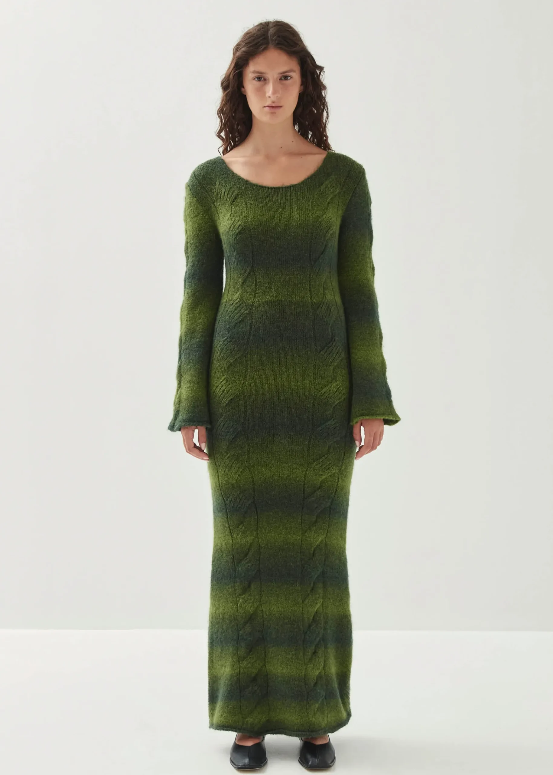 Trenza Grünes Strick-kleid
