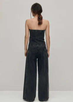 Troyes Schwarzes Denim-Oberteil