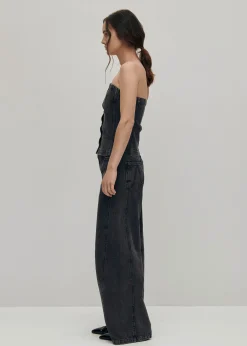 Troyes Schwarzes Denim-Oberteil