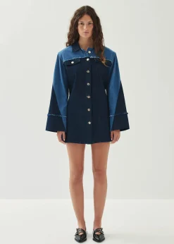 Veden Bicolor Indigo Denim Dress
