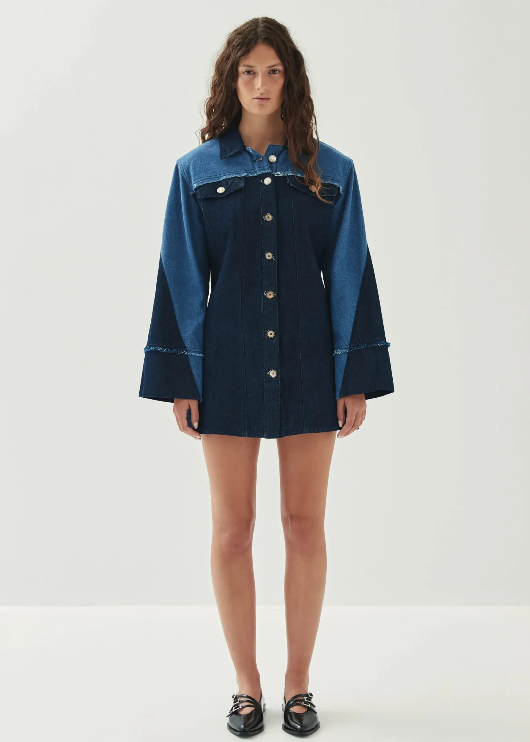 Veden Bicolor Indigo Denim Dress