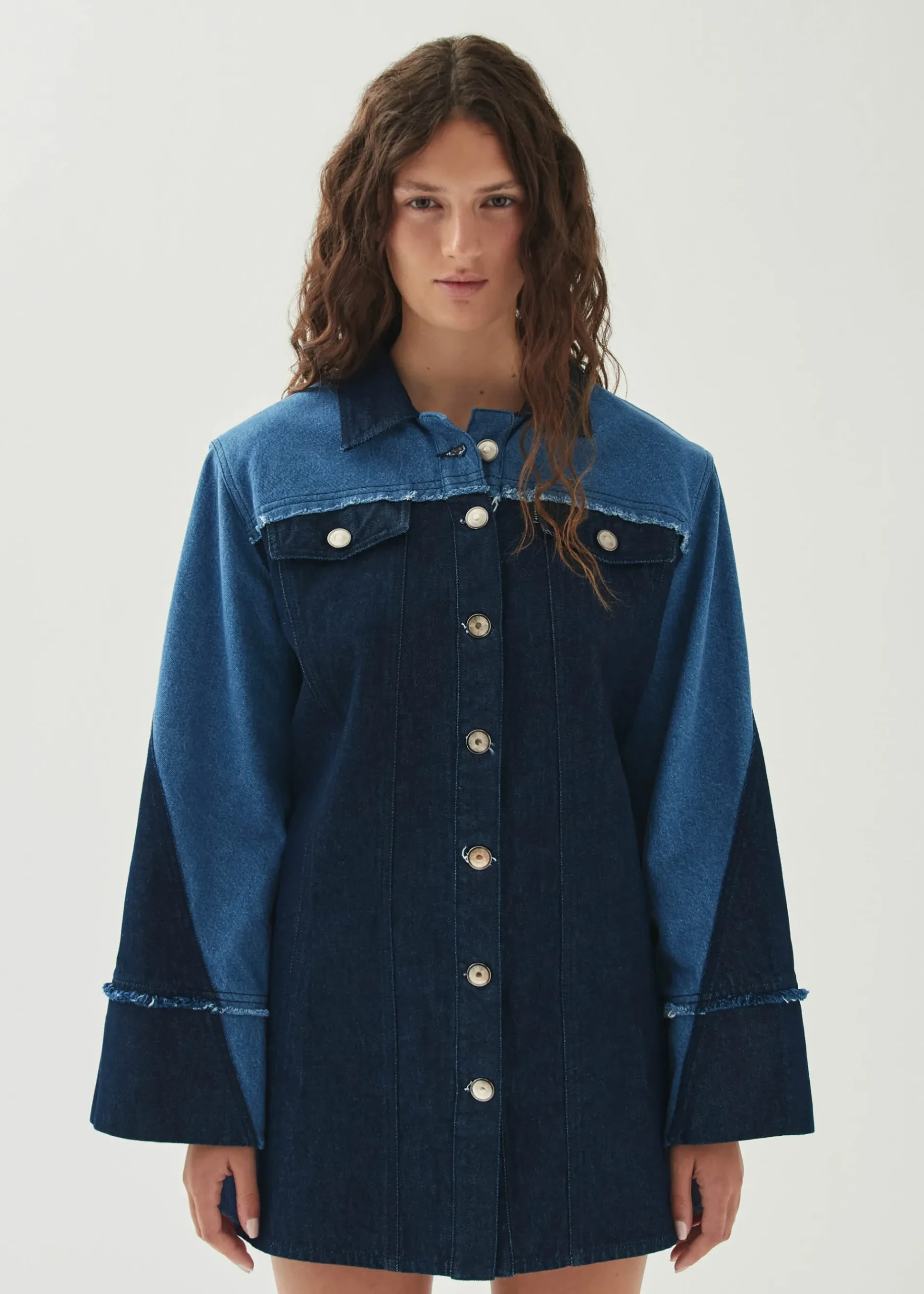 Veden Bicolor Indigo Denim Dress