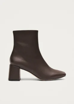 Watercolor Dunkelbraune vegane Lederstiefel
