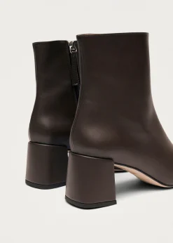 Watercolor Dunkelbraune vegane Lederstiefel