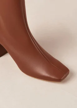 Watercolor Gingerbread Braune Vegane Lederstiefel