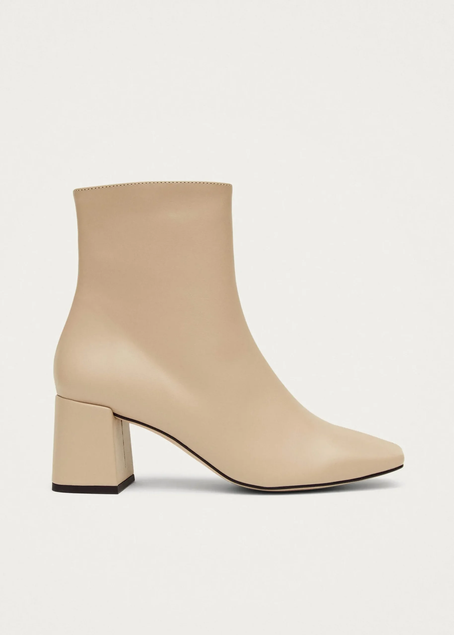 Watercolor Tahini Beige Vegan Leather Ankle Boots