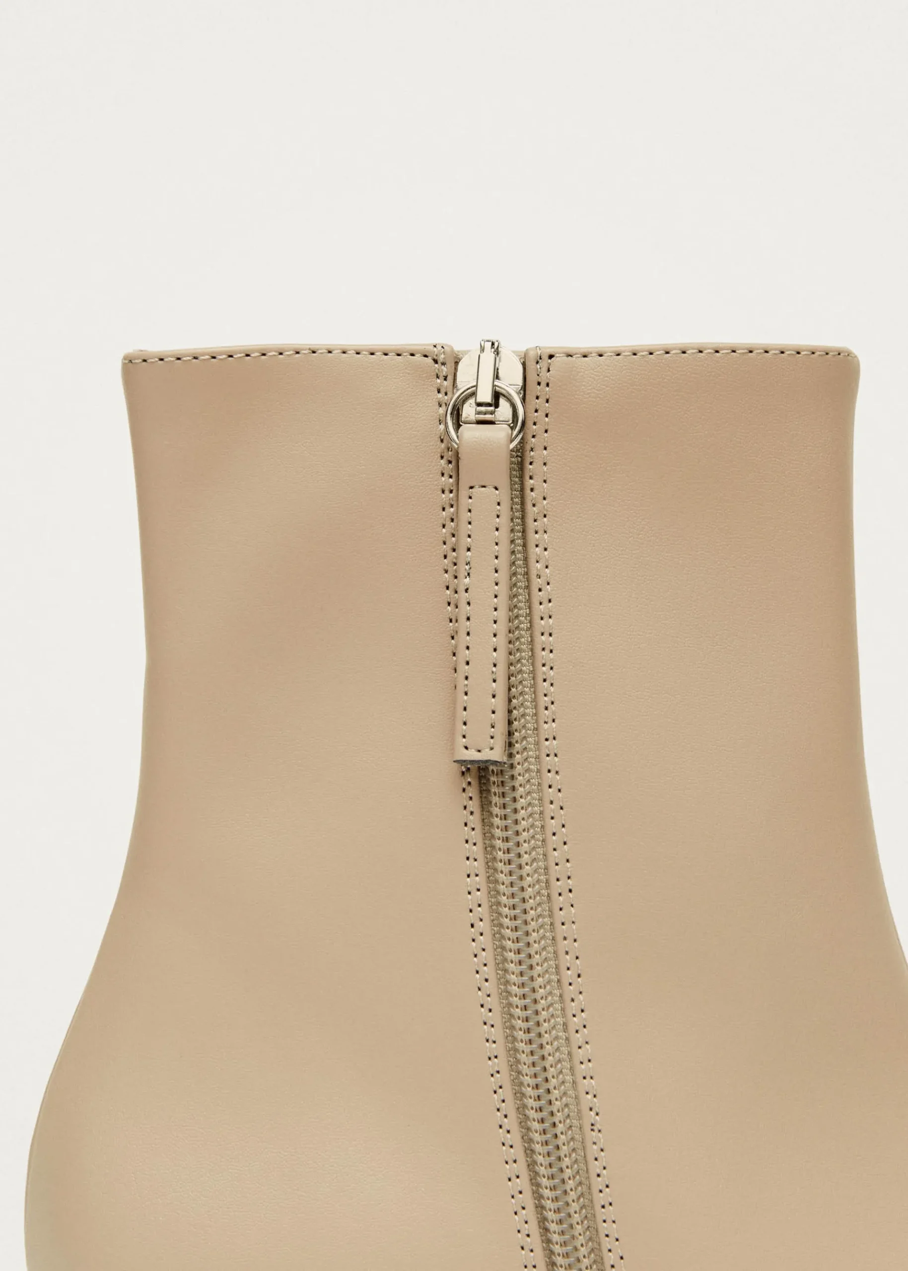 Watercolor Tahini Beige Vegan Leather Ankle Boots