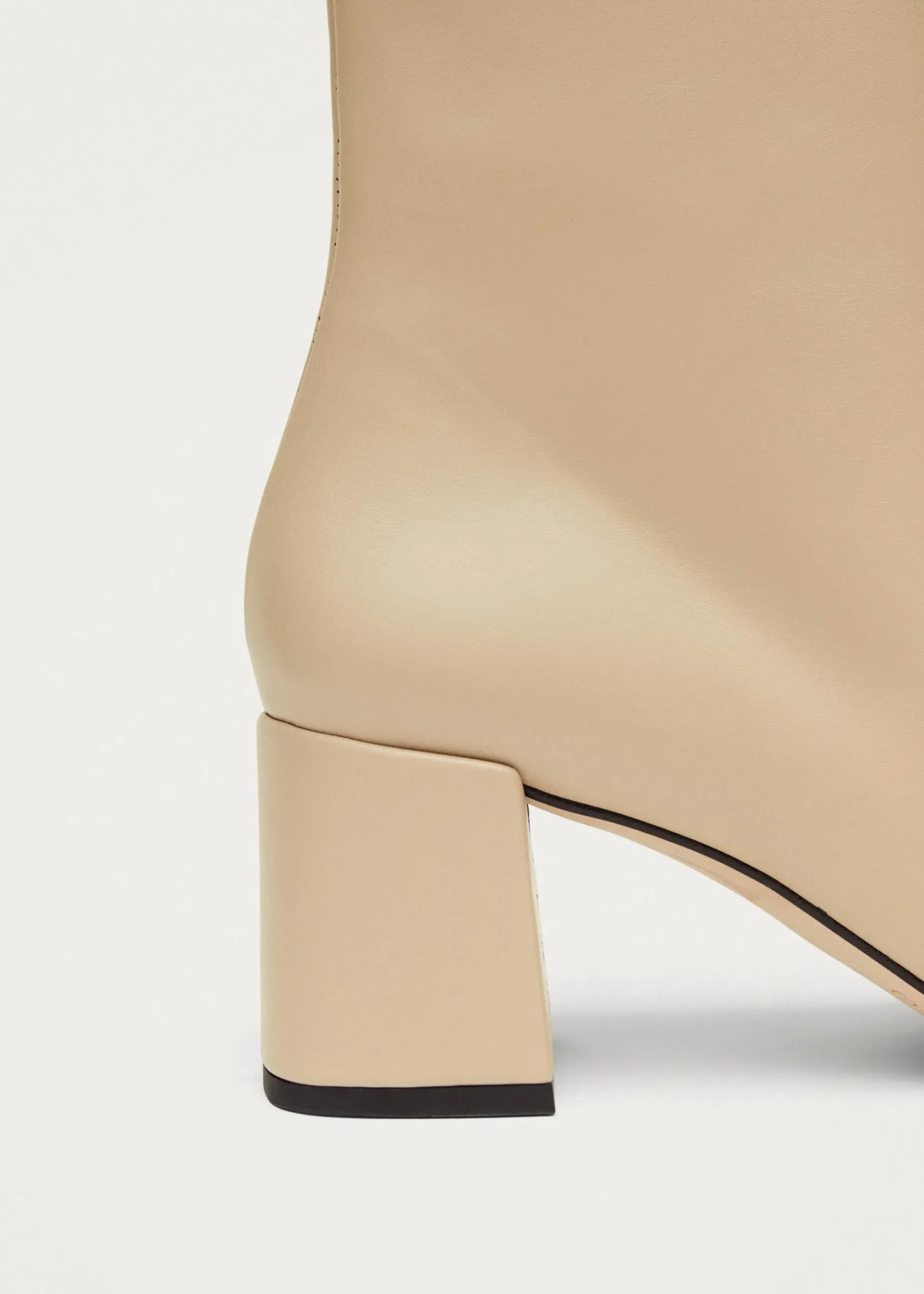 Watercolor Tahini Beige Vegan Leather Ankle Boots