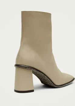 West Cactus Warm Sand Beige Vegan Leather Ankle Boots
