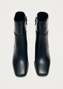West Schwarze Lederstiefel