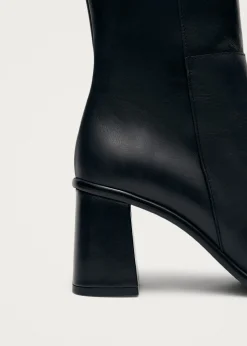 West Schwarze Lederstiefel