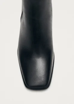 West Schwarze Lederstiefel