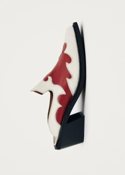 Weston Zweifarbige Cowboy-Pantoletten aus Leder