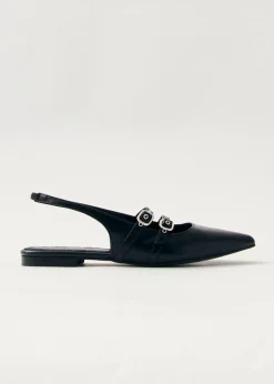 Wren Ballerinas aus Schwarzem Leder