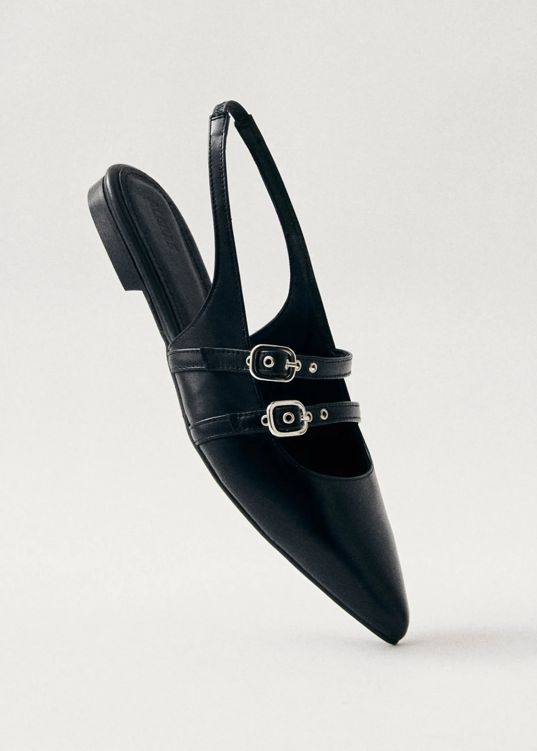 Wren Ballerinas aus Schwarzem Leder
